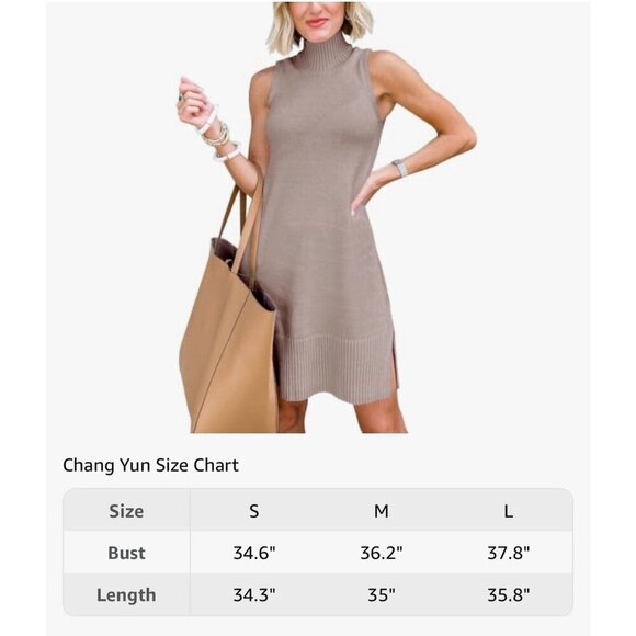 NWOT Chang Yun Women's Sleeveless Turtleneck Sweater Dresses  size S - Picture 4 of 7